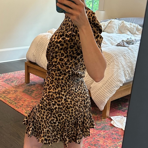 Veronica Beard Leopard Print Puff Sleeve Mini Dress - Picture 9 of 9
